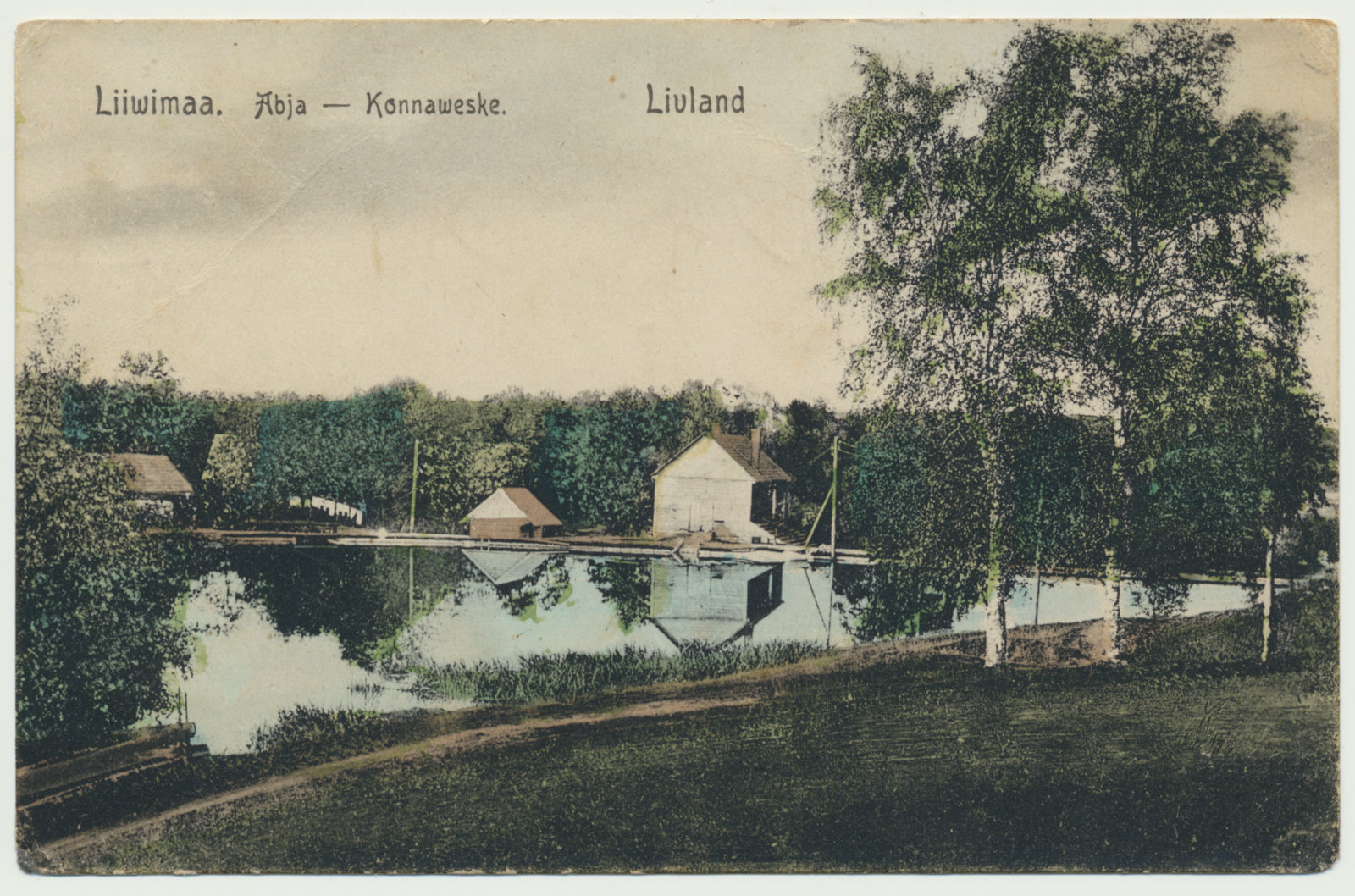trükipostkaart, Abja v. Põlde küla, Konnaveski u 1909