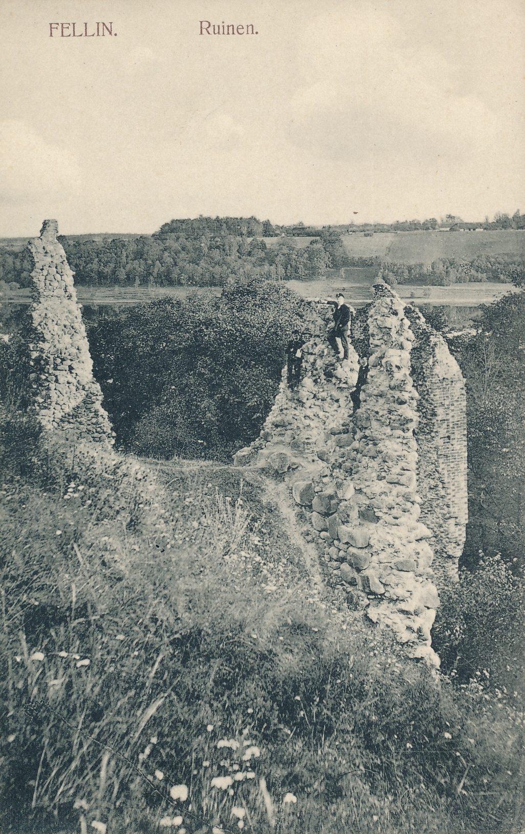 trükipostkaart, Viljandi, lossimäed, Kaevumägi u 1905