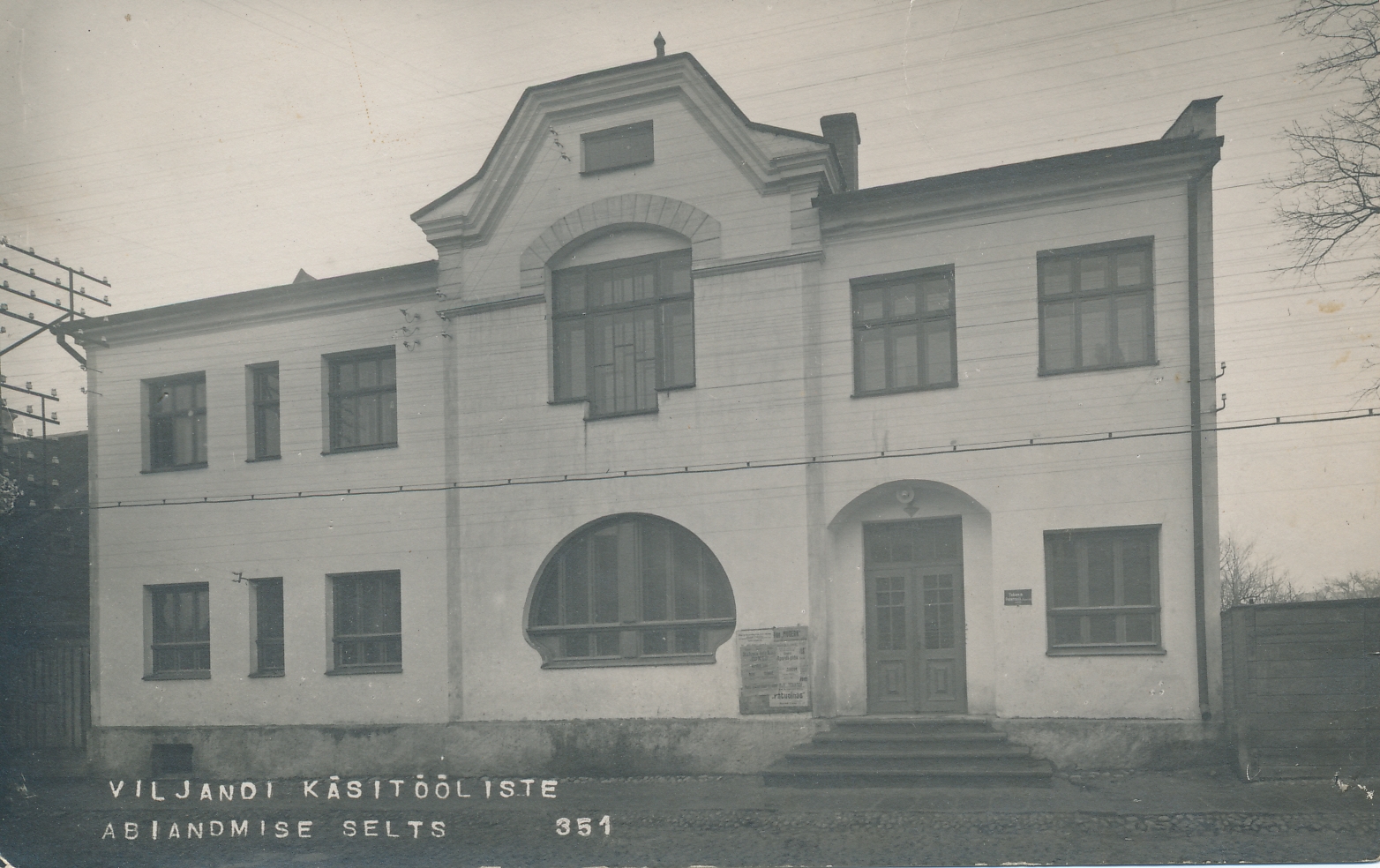 foto Viljandi Käsitööliste Abiandmise Seltsi hoone Posti tn 6 u 1920 foto J. Riet