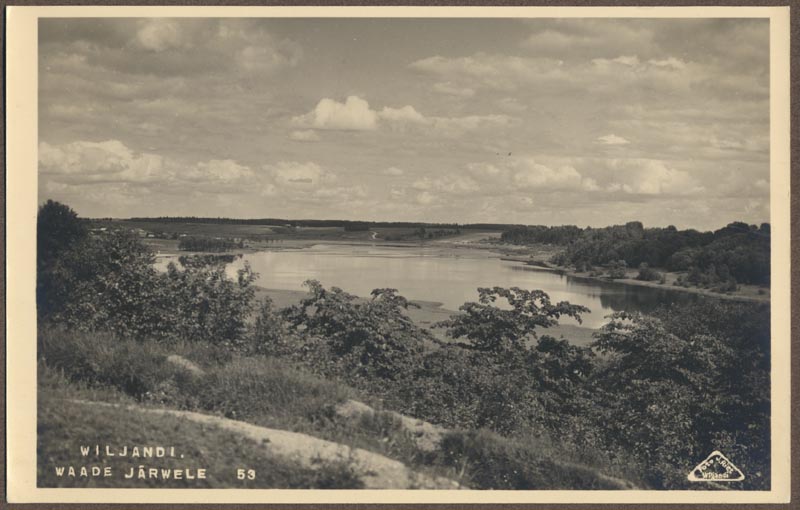 foto albumis, Viljandi, järv, Tartu mnt Männimäelt, u 1920, foto J. Riet