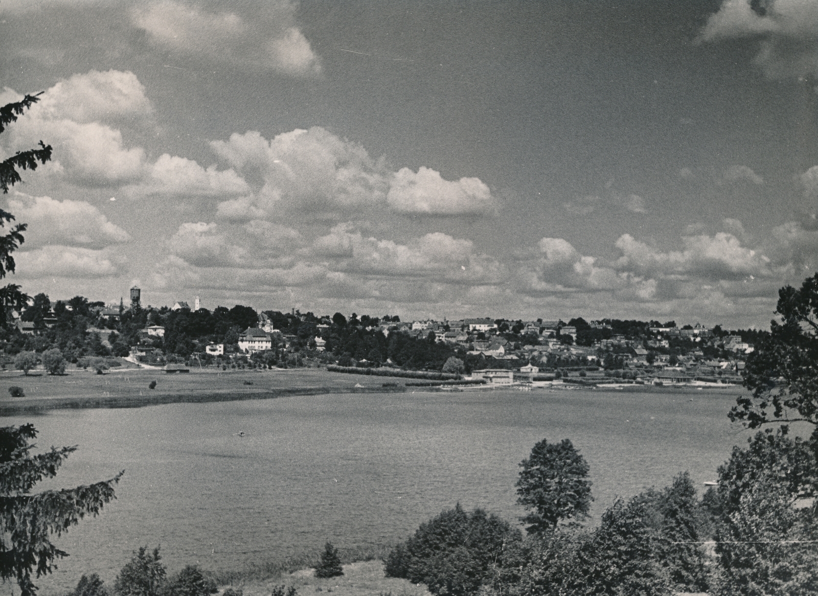 foto, Viljandi, järv, linn, 1958, foto A. Kiisla