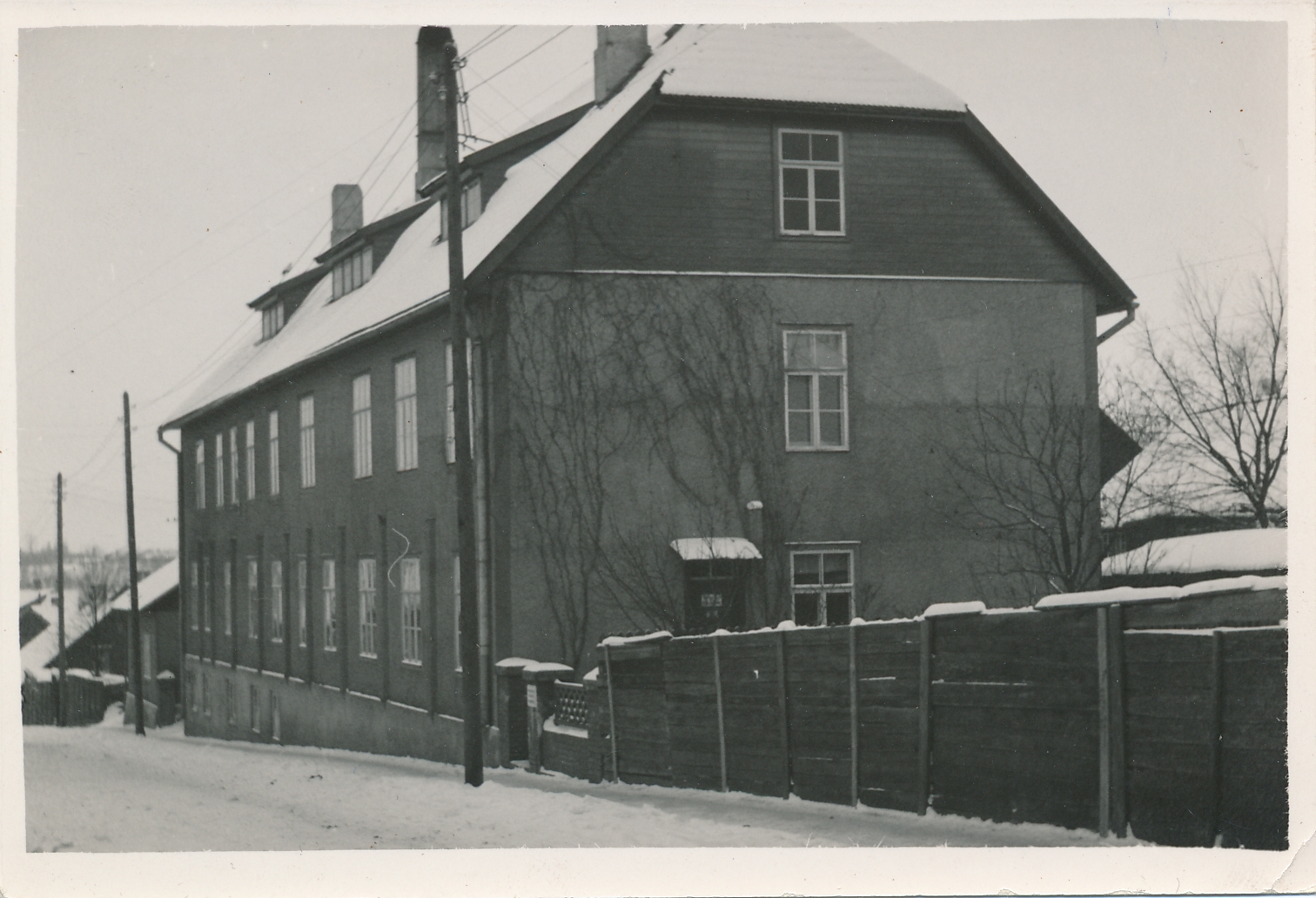 foto, Viljandi, Mäe tn 4, haigla nakkus- ja siseosakonna hoone (avati 1929), 1938 talv, A. Kiisla foto