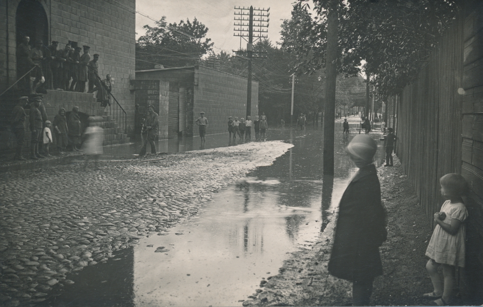 foto, Viljandi, Jakobsoni tn, üleujutus 1926