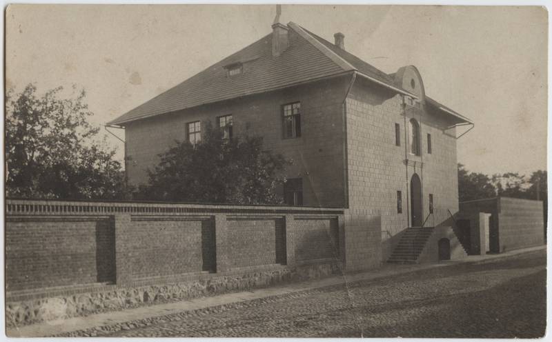 fotopostkaart, Viljandi, Jakobsoni tn 14, Sakala Partisanide Pataljoni staabihoone (parun Wolffi maja), u 1922