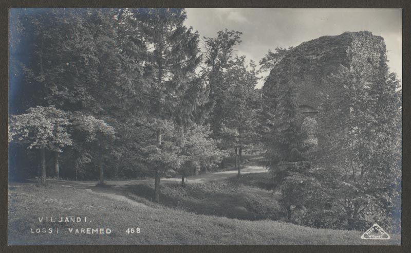 foto albumis, Viljandi, lossimäed, ülekäik II Kirsimäelt Kaevumäele, u 1930, foto J. Riet