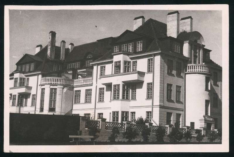 fotopostkaart, Viljandi, Eesti Panga Viljandi osakonna hoone, tagant, u 1935