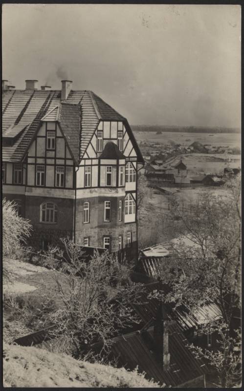 fotopostkaart, Viljandi, Pikk tn 33, G. Rosenberg'i maja, paremal Kivistiku linnaosa, u 1910, foto J. Riet