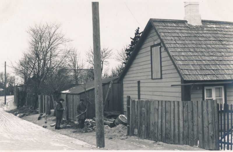 Foto. Aia ehitamine Uus-Sadama 8 tänava ääres. 1938. Albumis HM 8466:1 .Kuulunud kapten Harald Dampffile.