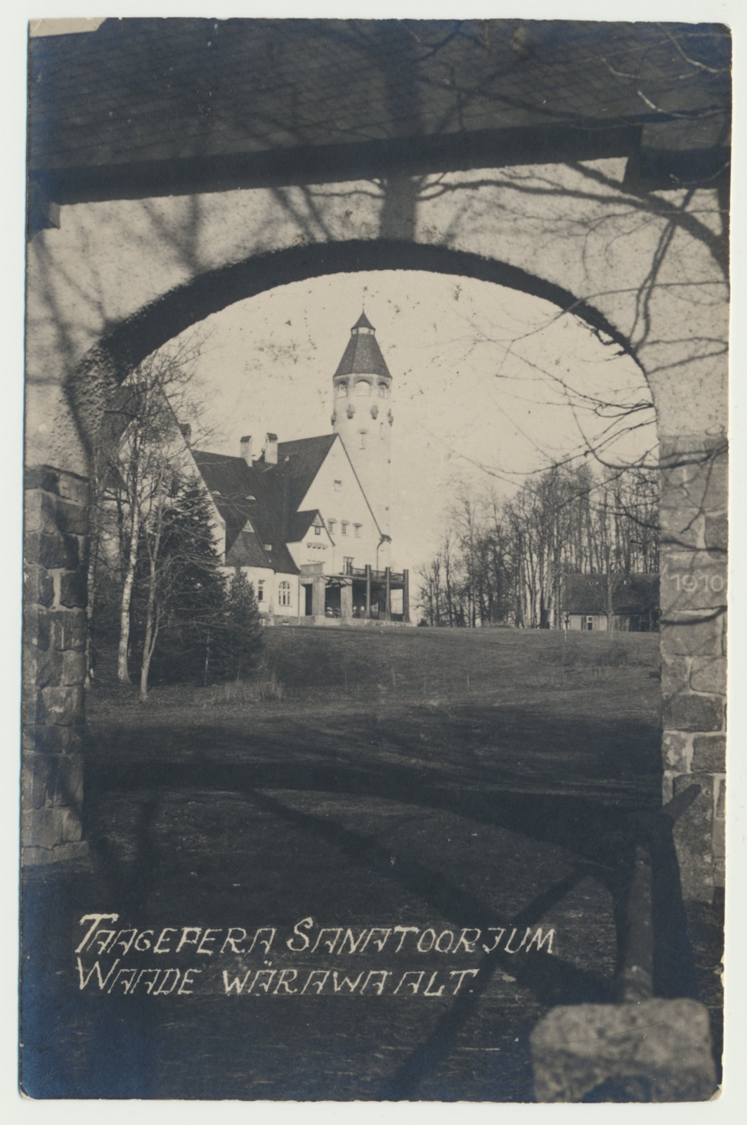 foto, Helme khk, Taagepera sanatoorium, vaade läbi sissesõidu värava u 1924