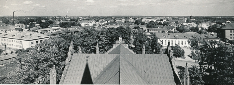 foto, Viljandi, linn, Pauluse kiriku tornist, 1972, foto E. Veliste