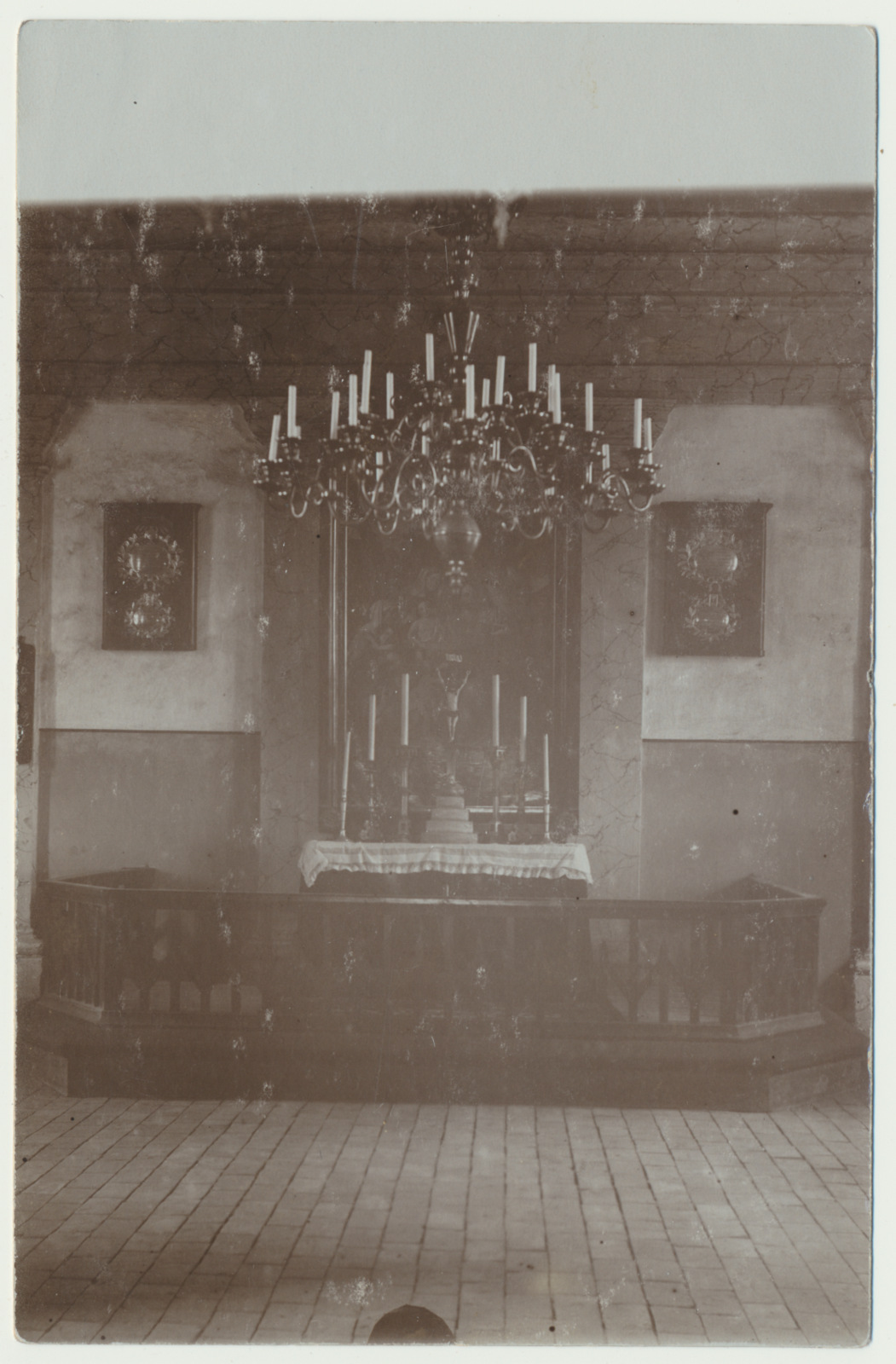 foto, Kõpu khk kirik, sisevaade, altar u 1910