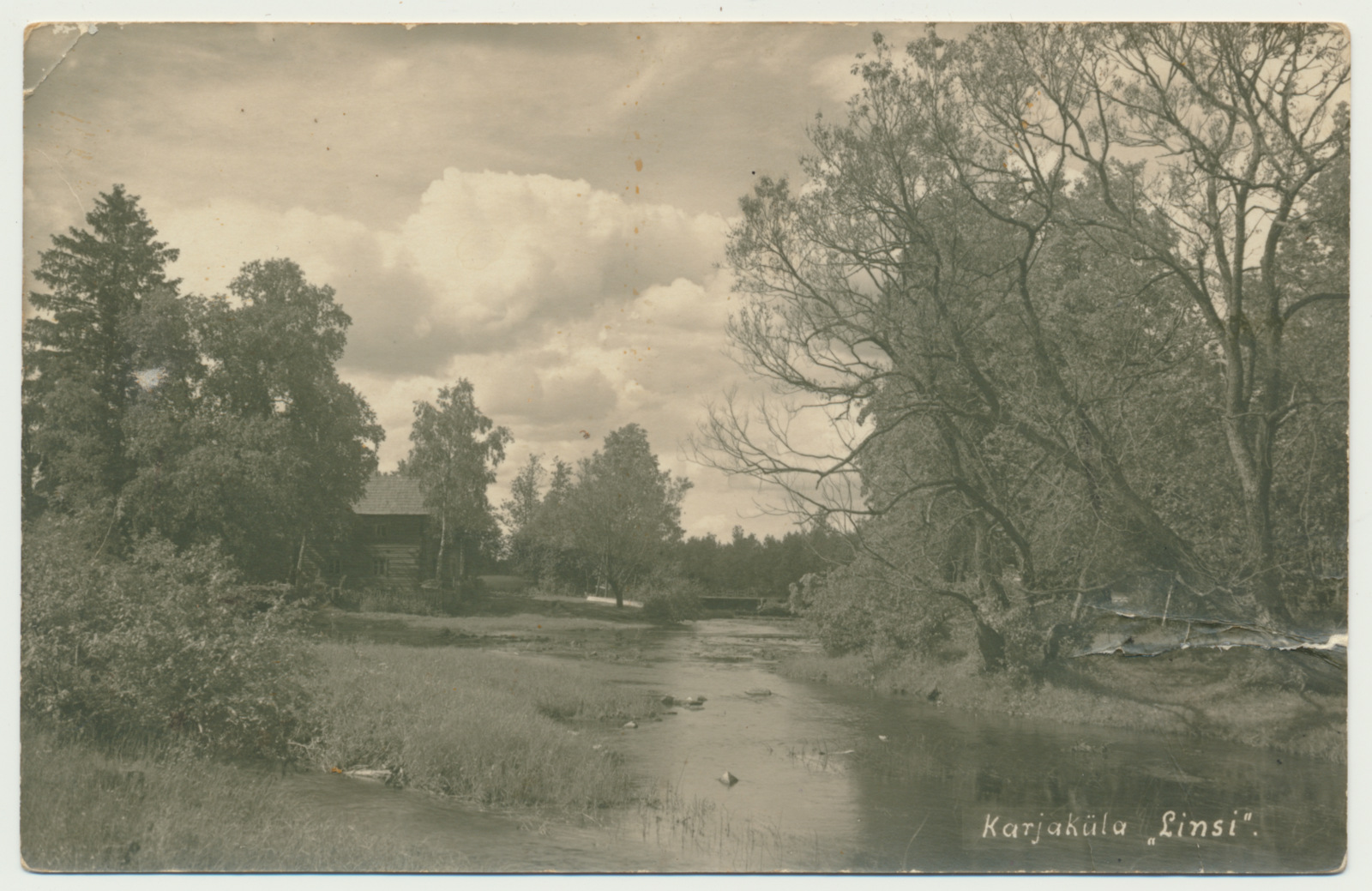 foto, Järvamaa, Türi vald, Karjaküla, Linsi talu, jõgi, u 1930