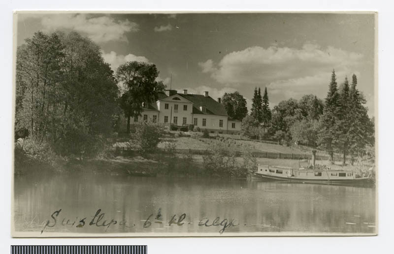 fotopostkaart, Tarvastu khk, Suislepa 6-klassiline algkool, Uue-Suislepa mõis, u 1935