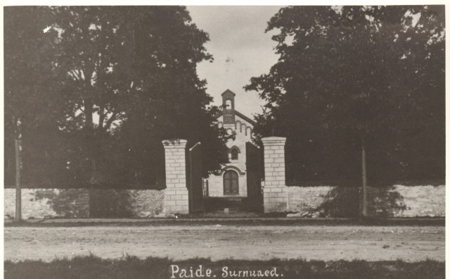 fotokoopia, Paide, Reopalu kalmistu värav ja kabel 1920-ndatel a.