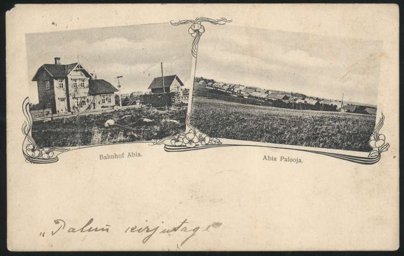 fotopostkaart, Halliste khk, Abja-Paluoja, 2 vaadet, vaksal, u 1910, trükk Kiusalaas (Karksi-Nuia)