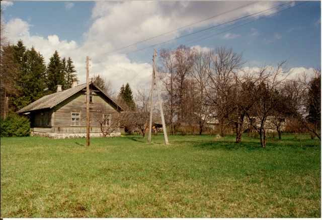 värvifoto Kareda küla vaade, Karjamaa talu hooned 1997