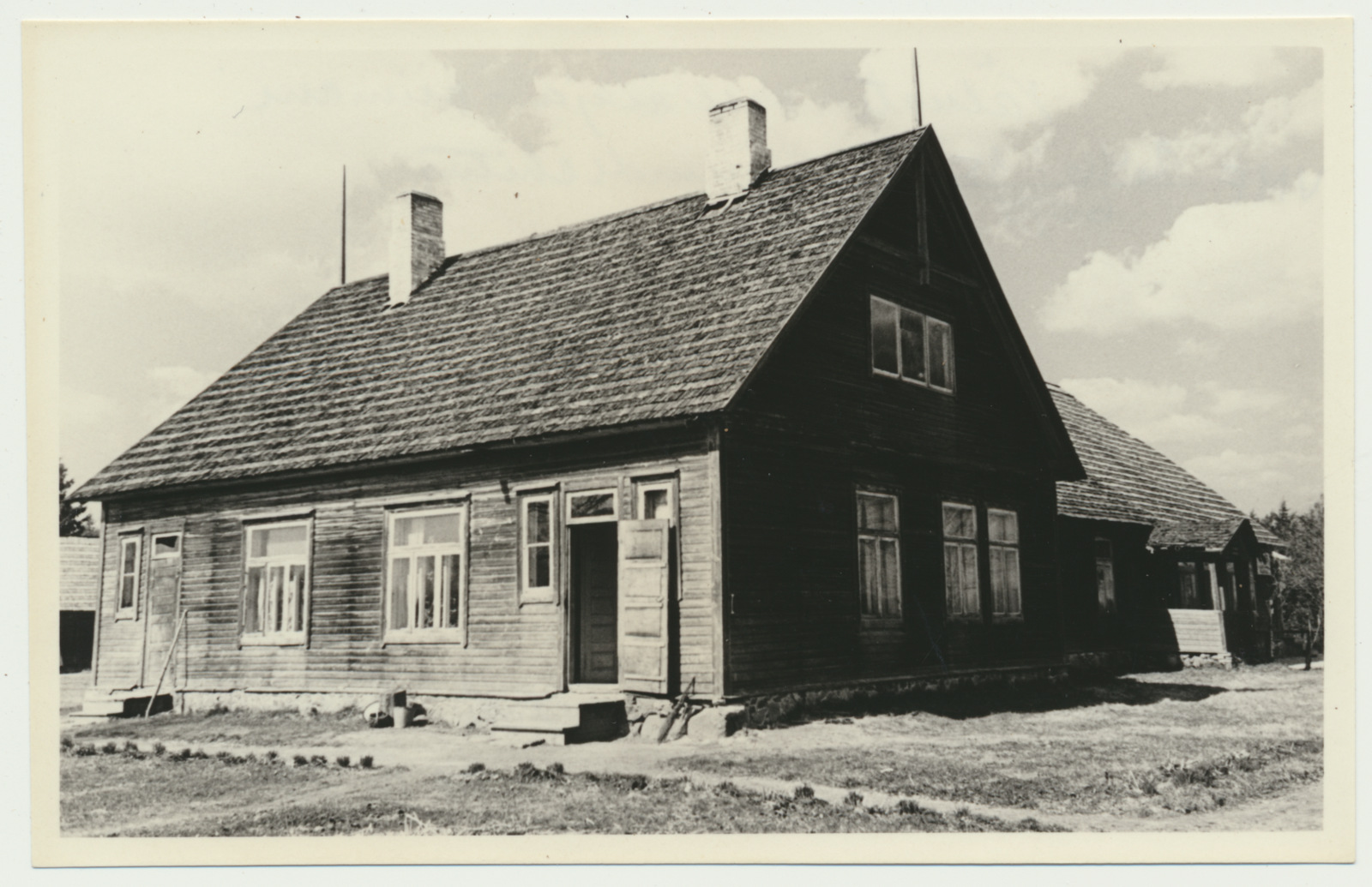 foto, Viljandimaa, Väluste algkooli maja juurdeehitus, 1959, foto L. Vellema