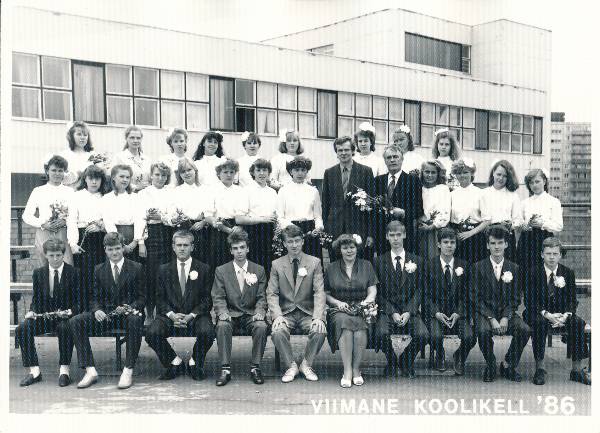Grupifoto. Tartu 15. Keskkooli õpilased 1986a.