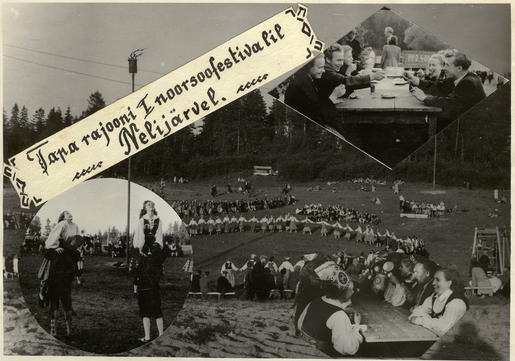 fotomontaazh, Tapa rajooni 1. noorsoofestival Aegviidus Nelijärvel 1956.a.