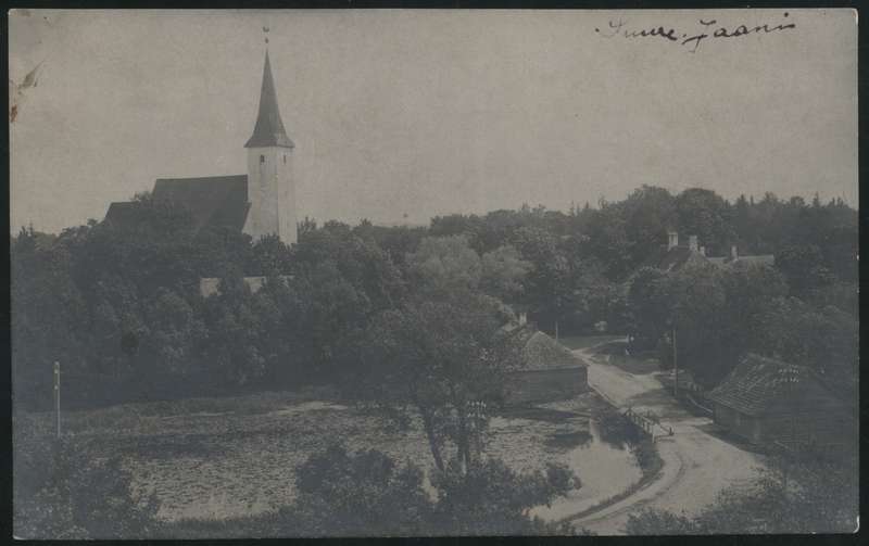fotopostkaart, Suure-Jaani khk, Suure-Jaani, järv, kirik, ümbrus. u 1920