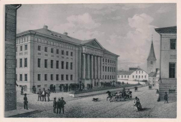 Tartu ülikool. Louis Höflingeri litograafia 1860.