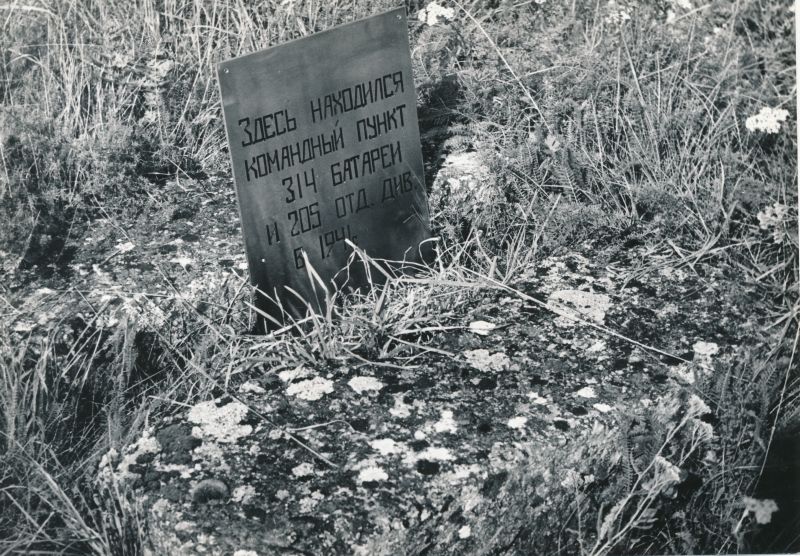 Foto. Osmussaare kaitsjate kokkutulek Haapsalus 2.-4.09.1981. Komandopunkti asukoha mälestustahvel Osmussaarel.