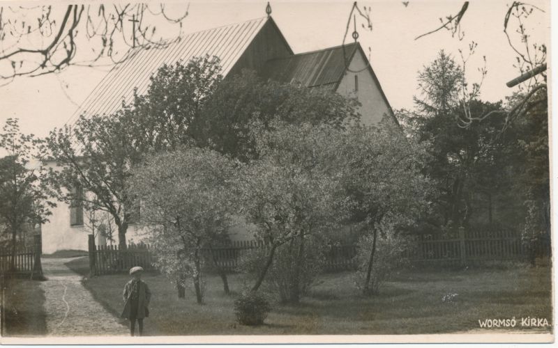 Foto. Vormsi Püha Olavi kirik. 1928. Mustvalge. Foto: J. Grünthal.