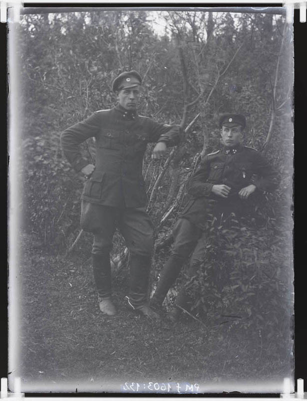 klaasnegatiiv, sõjaväes 1917.a. paiku