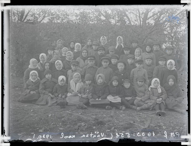 klaasnegatiiv, Lõõla algkooli õpilased 1922.a.