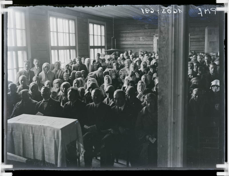 klaasnegatiiv,  Piiometsa algkooli õnnistamise päeval 1931.a.