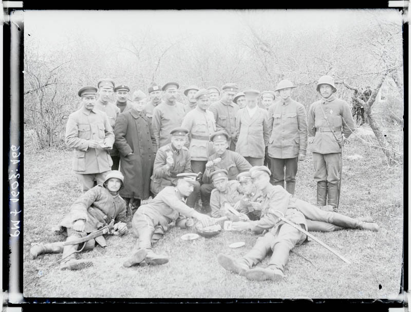 klaasnegatiiv, sõjaväelased 1917-20.a. paiku