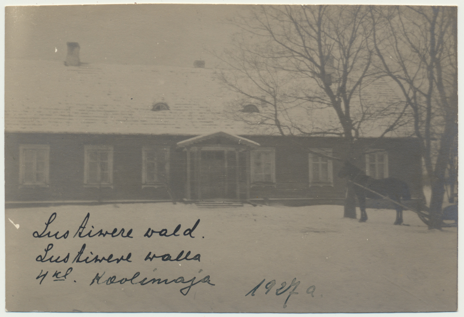 foto Põltsamaa khk Lustivere algkool, maja 1927