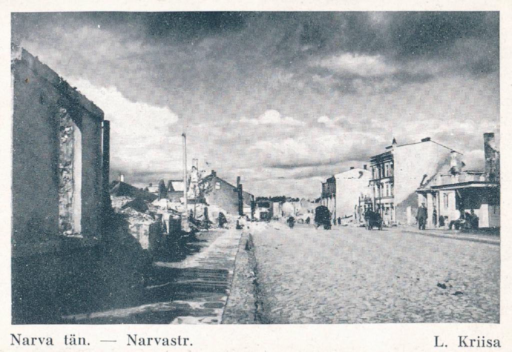 Tartu linnavaade. Narva mnt varemed. 1944.a.