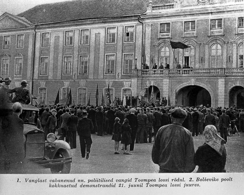 Tööliste meeleavaldus Toompea lossi ees 1940.a.