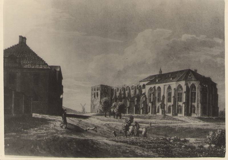 Foto. TARTU. VAADE TOOME VAREMETELE JA SISEKLIINUKULE (A. M. Hageni akvarell, 1827).