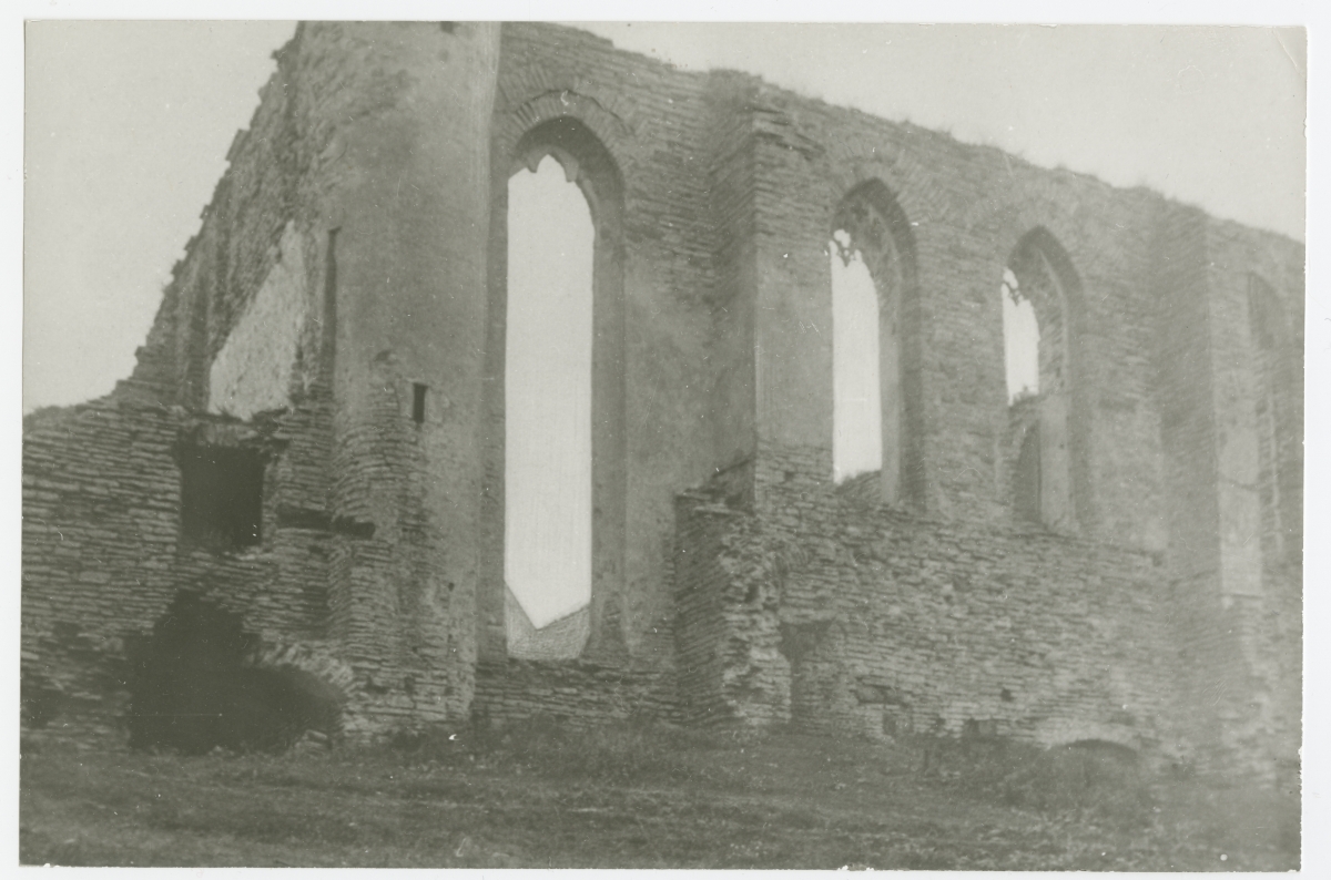 Vaade Pilrita kloosterkirikule kagust  enne väljakaevamistöid