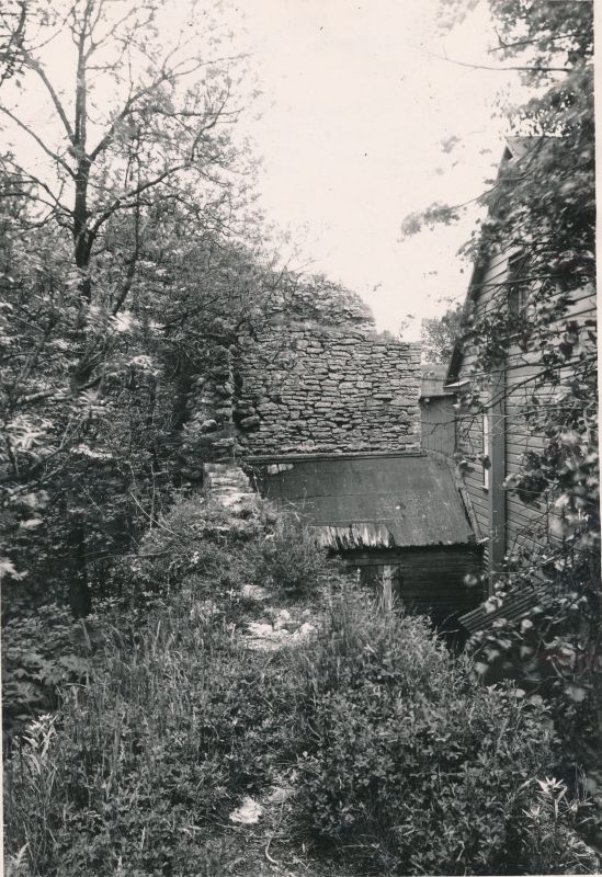 Foto. Haapsalu lossi eellinnuse edelapoolse torniga külgnev müür (linnuse edelanurga poolt). 1933. Fotogr. J. Grünthal.