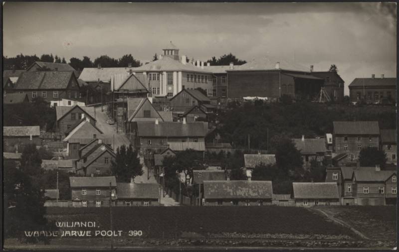 fotopostkaart, Viljandi, Kõrgemäe tn, ümbrus, u 1935, foto J. Riet