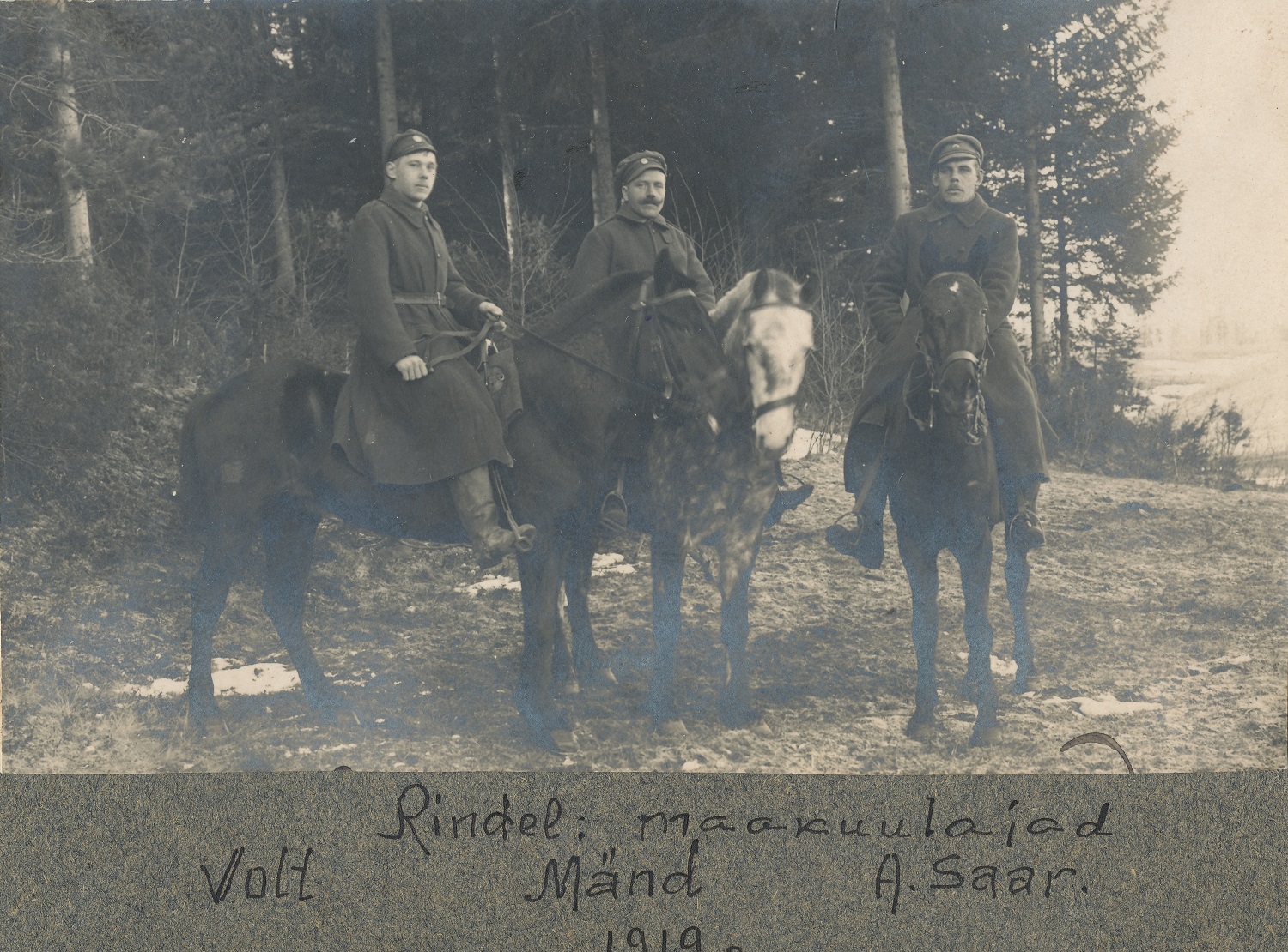 portreefoto, maakuulajad rindel, 1919. aastal.