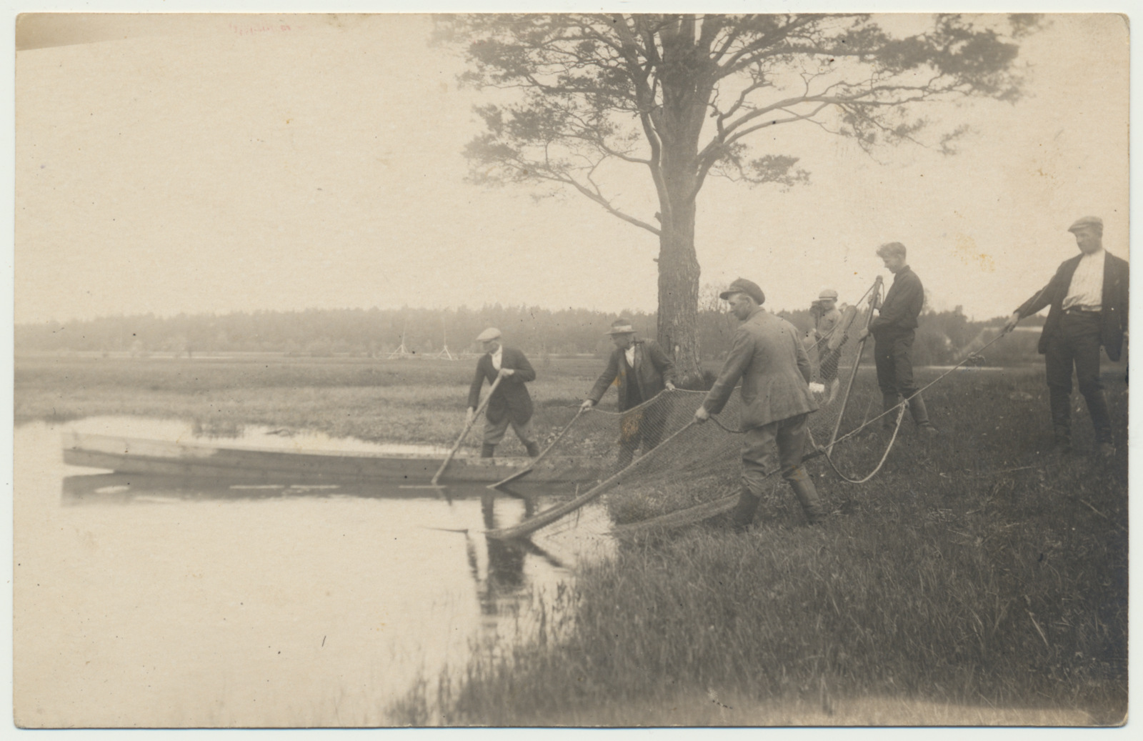 foto Kõpu khk, noodavedu (kalapüük) Kõpu jõel u 1925 foto K.Palmeus