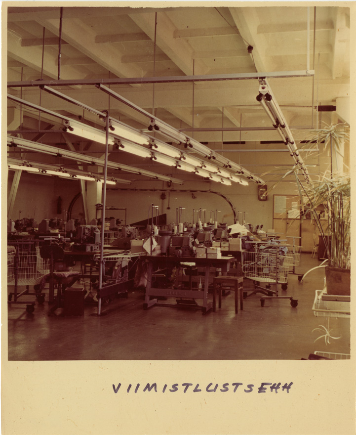 Tartu õmblusvabriku Sangar interjöörivaated, söökla, saali ja tsehhivaated