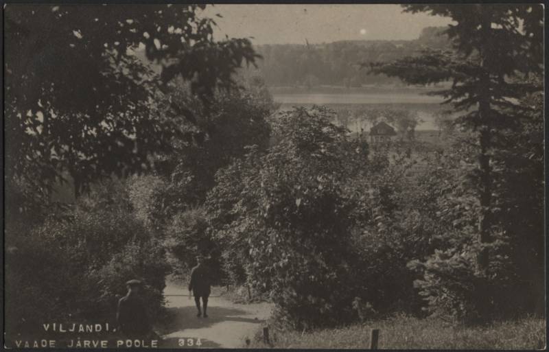 fotopostkaart, Viljandi, järv Trepimäe poolt, u 1922, foto J. Riet