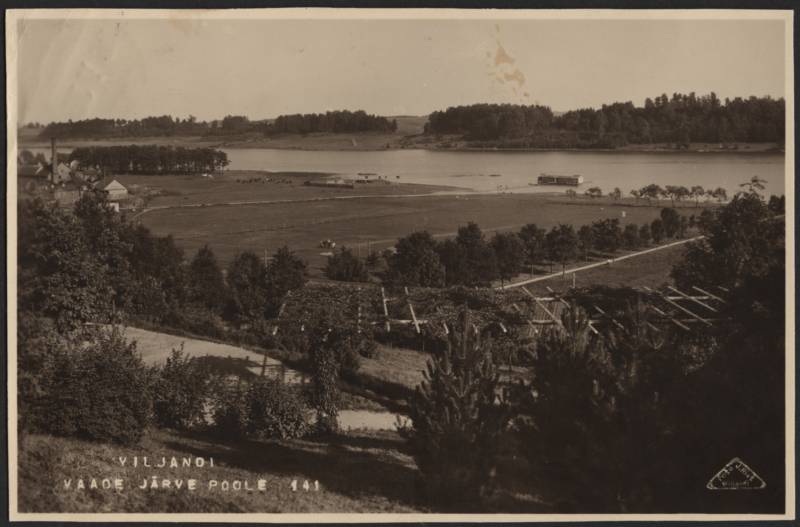 fotopostkaart, Viljandi, järv Trepimäe poolt, u 1915, foto J. Riet
