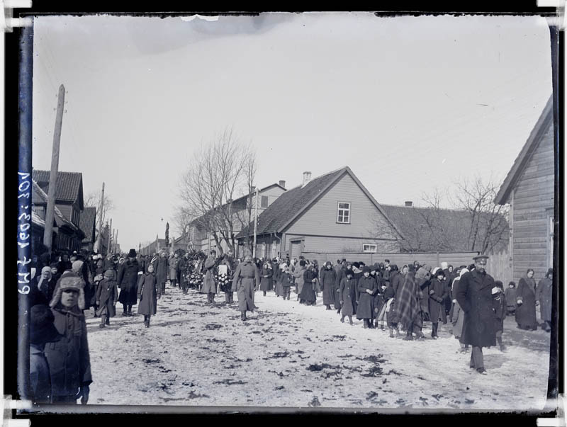 klaasnegatiiv, matused talvel 1920-ndad a.