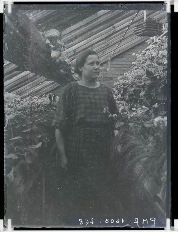klaasnegatiiv, Vahi Põllutöökooli aiandis 1924.a.