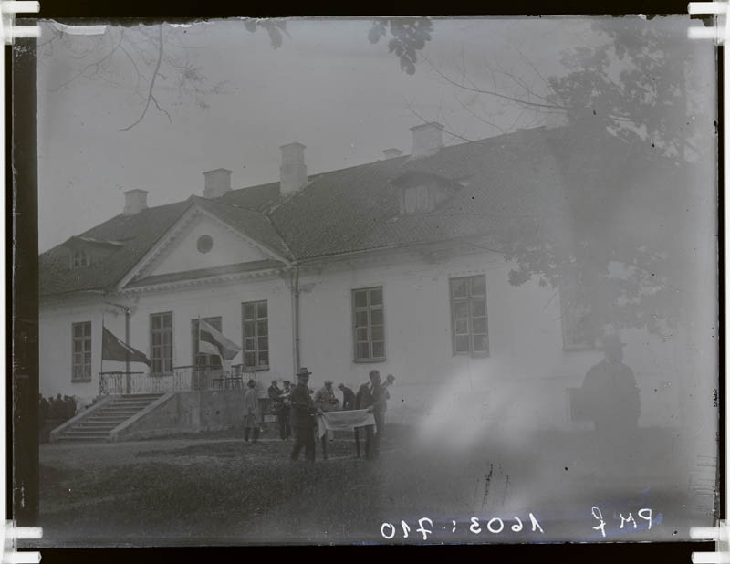 klaasnegatiiv, Väätsa kooli juures 1933.a.