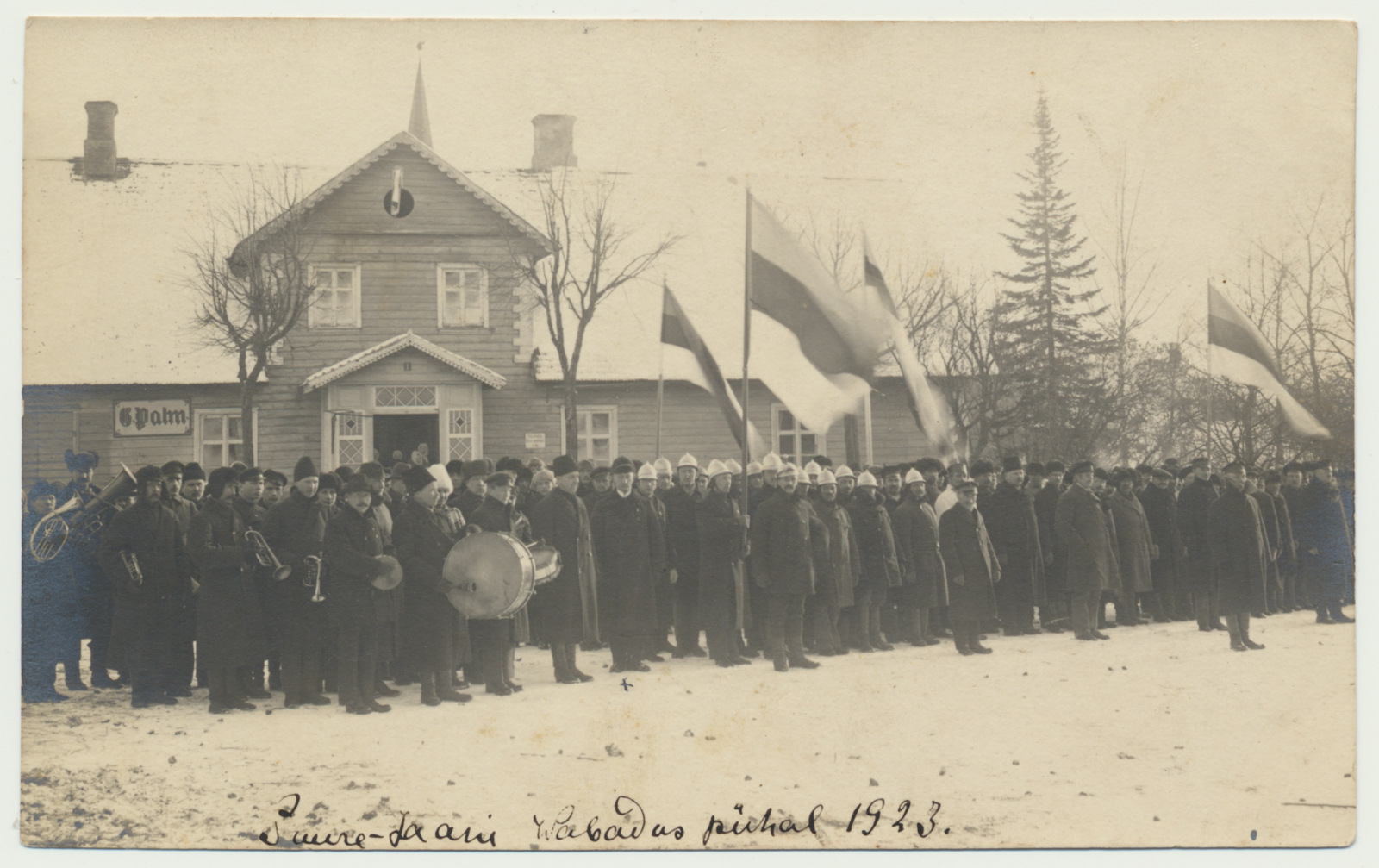 foto, Viljandimaa, Suure-Jaani, Eesti Vabariigi 10. aastapäev, tähistamine, 1923