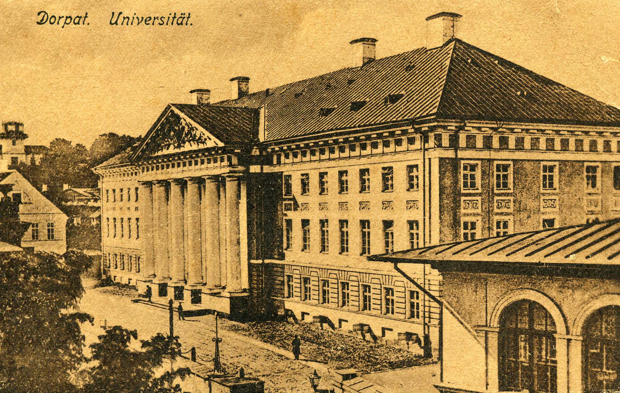 Tartu ülikooli peahoone (vaade Gildi t poolt). 1900.- 1915
