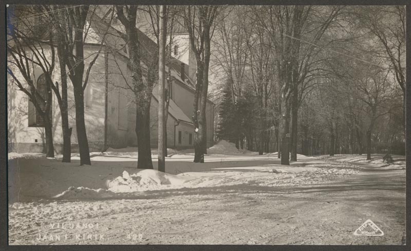 foto albumis, Viljandi, Jaani kirik, talv, u 1935, foto J. Riet