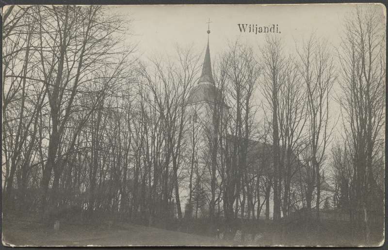 fotopostkaart, Viljandi, Jaani kirik, Gableri maja (Pikk tn 4), u 1915